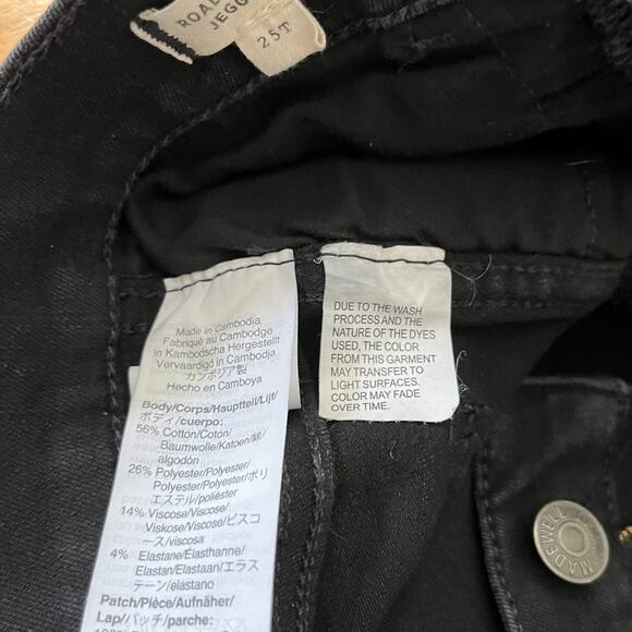 Madewell Roadtripper Jeggings Black Size 25 Tall Skinny Stretch - Picture 6 of 11